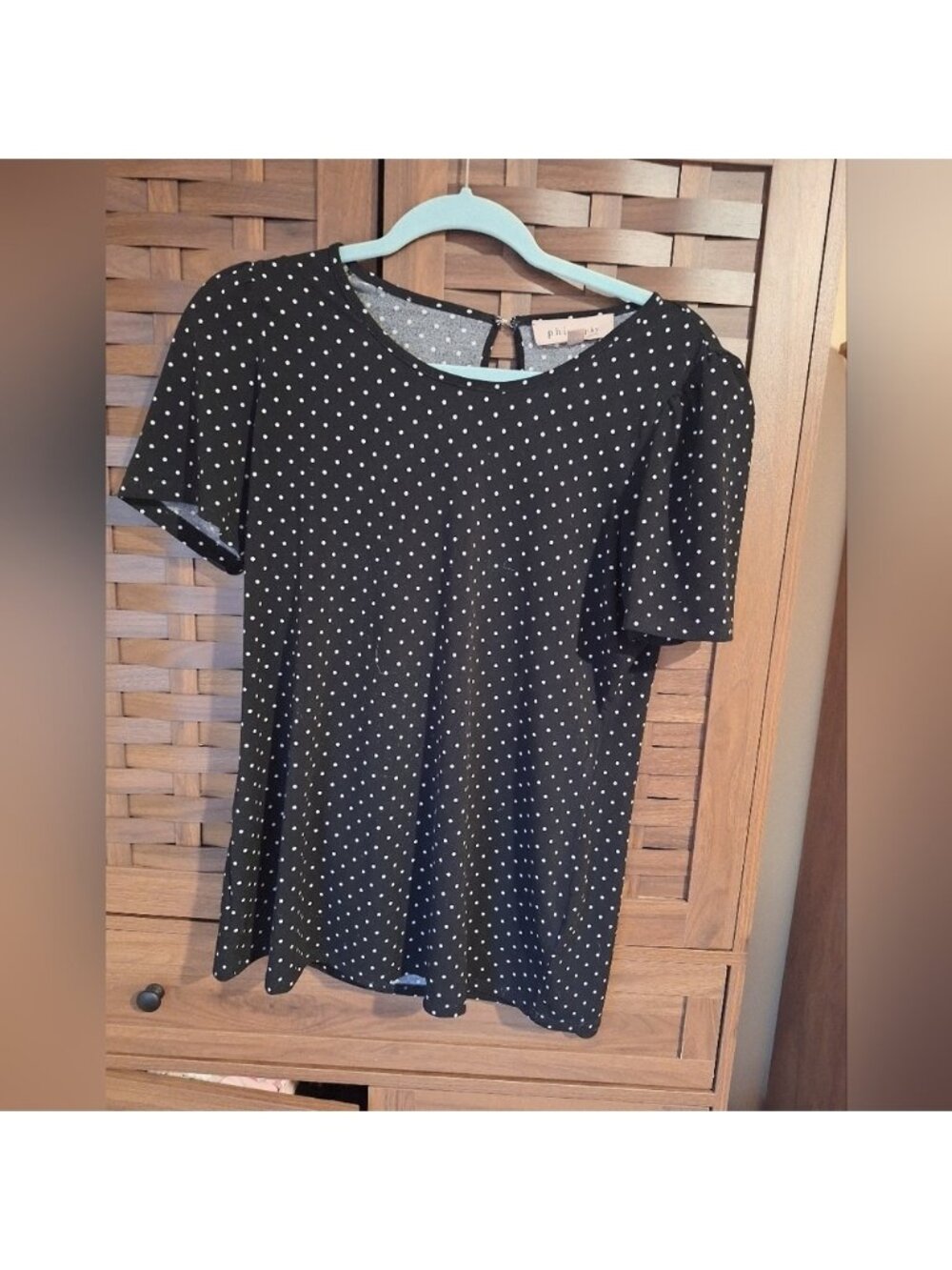 Women's‎ Philosophy Size Medium Black and White Polka Dot blouse Medium M Career